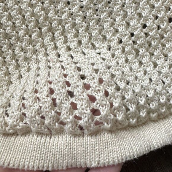 Earthbound Womens Openwork Knit Crochet Flare Trousers Pants Small Boho Festival - Picture 5 of 8